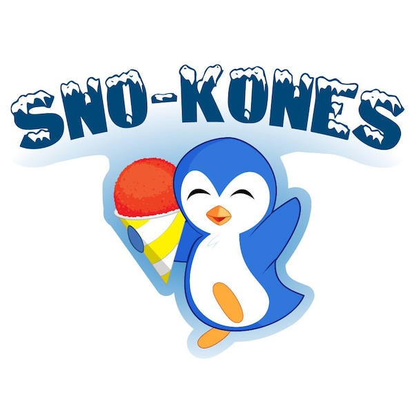 SNO-KONES Concession Decal sign cart trailer stand sticker equipment, D-DC-24-Sno-Kones
